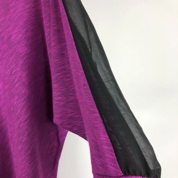 Ava & Viv Mesh Dolman Sleeve Knit Top Purple 2X - Picture 4 of 7